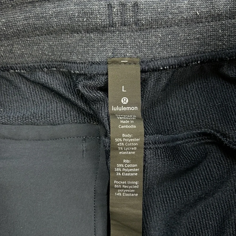 Lululemon City Sweat Joggers Mens Large Sweatpants Taper Leg Pockets Navy